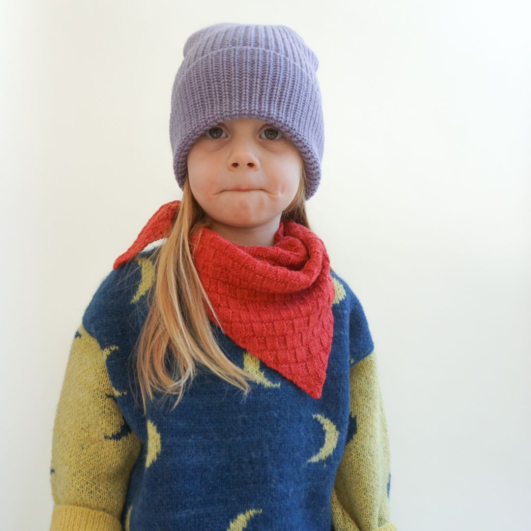 Lattice Knit Baby Alpaca & Wool Bandana Scarf