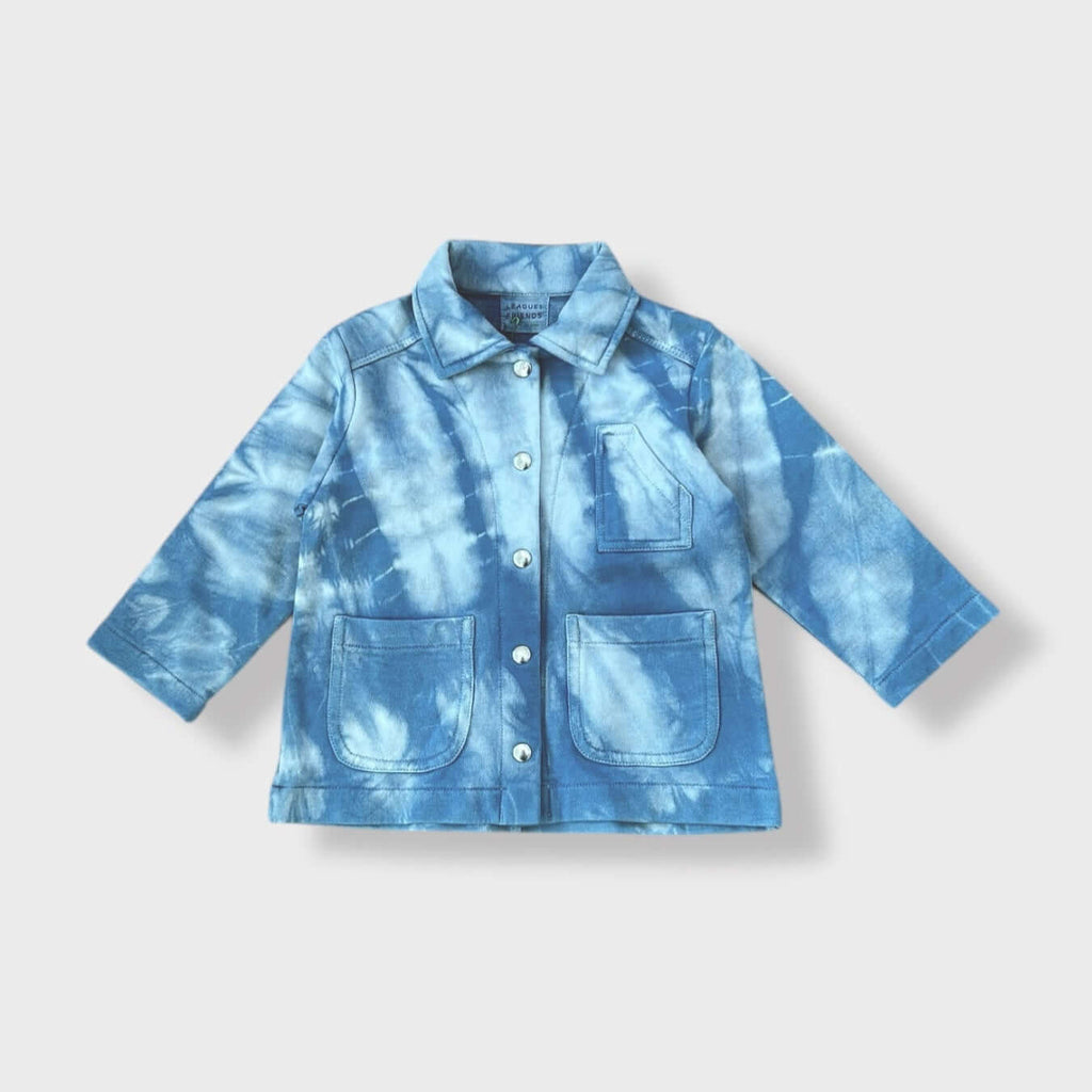 flat image of Blue/White Tie Dye Chore Jacket