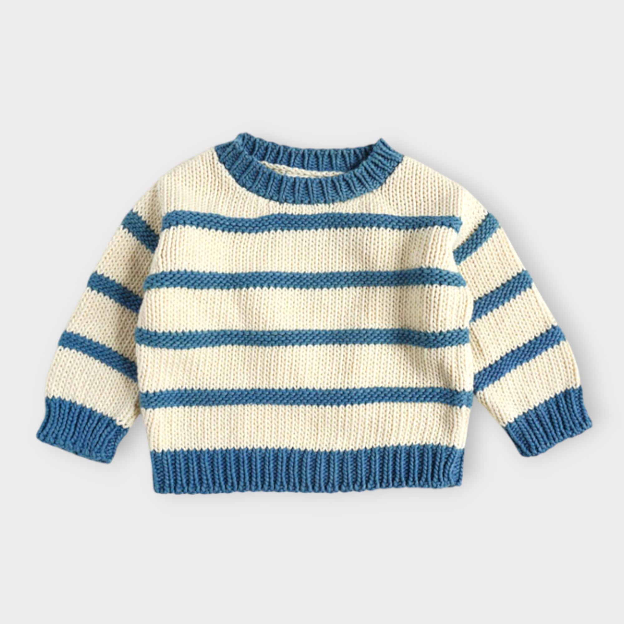 Organic Cotton Striped Crewneck Kids Sweater