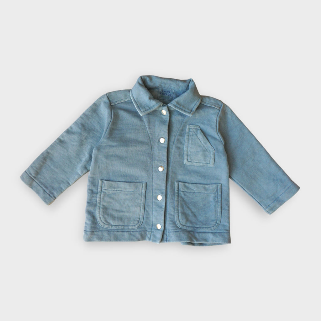 Indigo Dyed Organic Cotton French Terry Chore Jacket