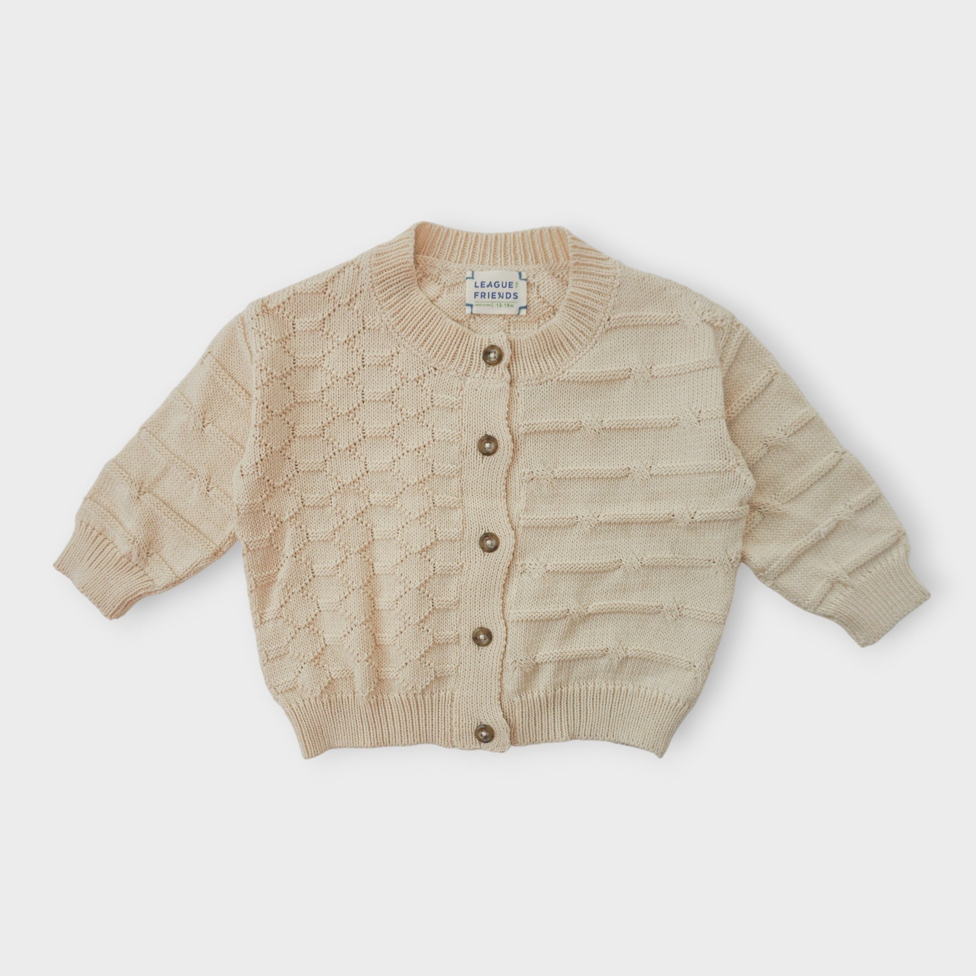 Mixed Stitch Organic Cotton Baby Cardigan