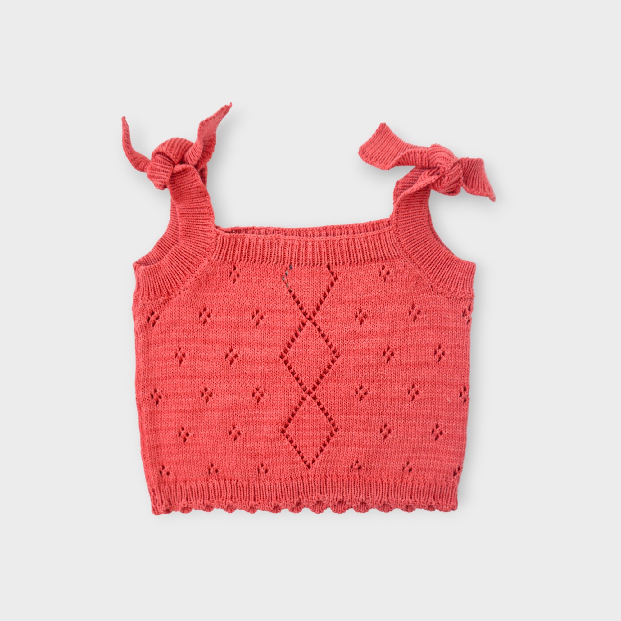 Pointelle Tie-Shoulder Organic Baby Knit Tank