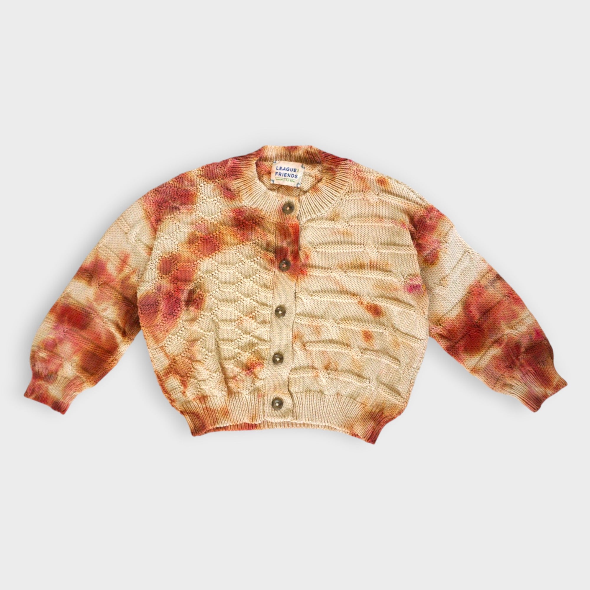 DYED TO ORDER | Tie Dyes Mixed Stitch Organic Cotton Baby Cardigan