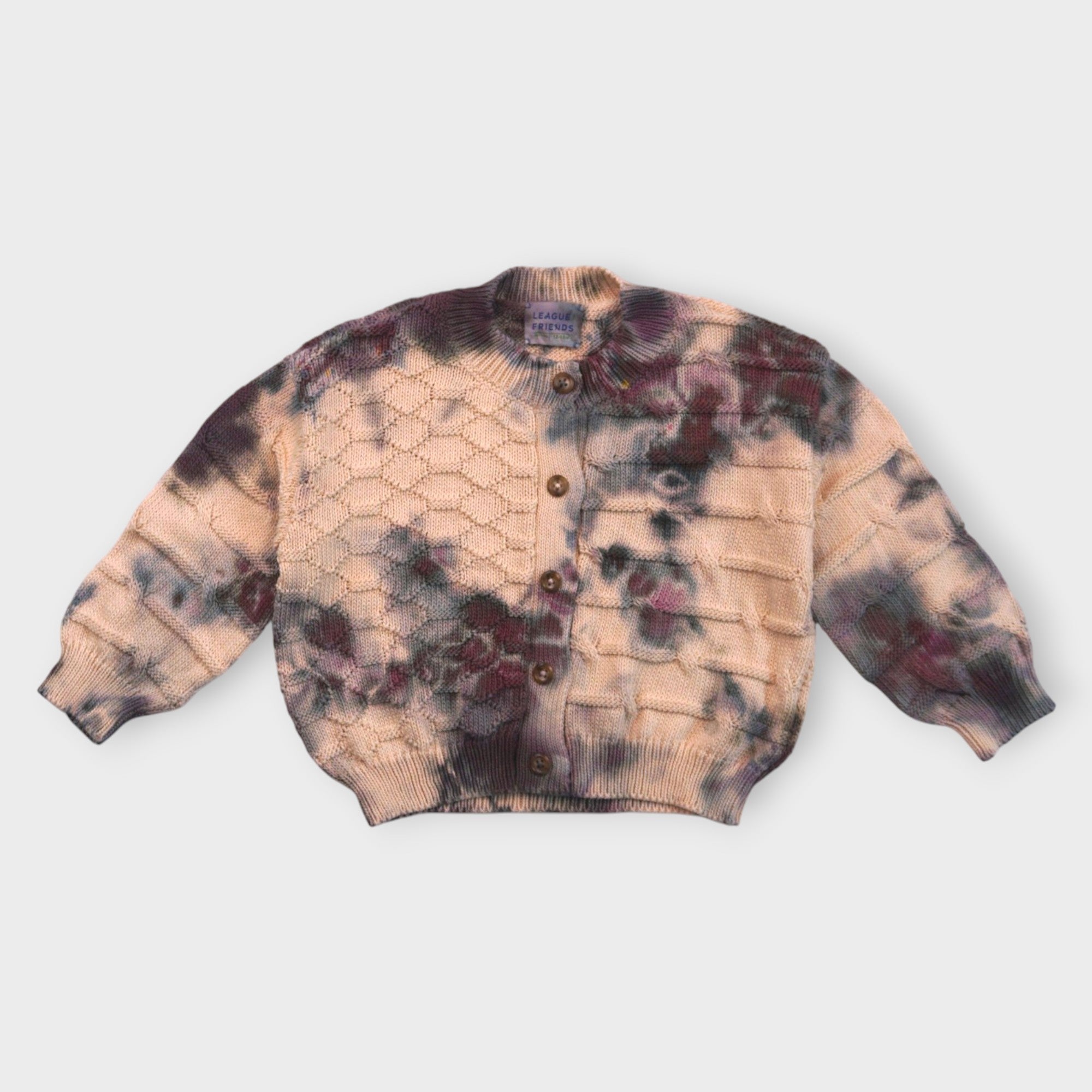 DYED TO ORDER | Tie Dyes Mixed Stitch Organic Cotton Baby Cardigan