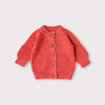 Load image into Gallery viewer, Flat view of red 2-Texture Raglan Sleeve Cardigan
