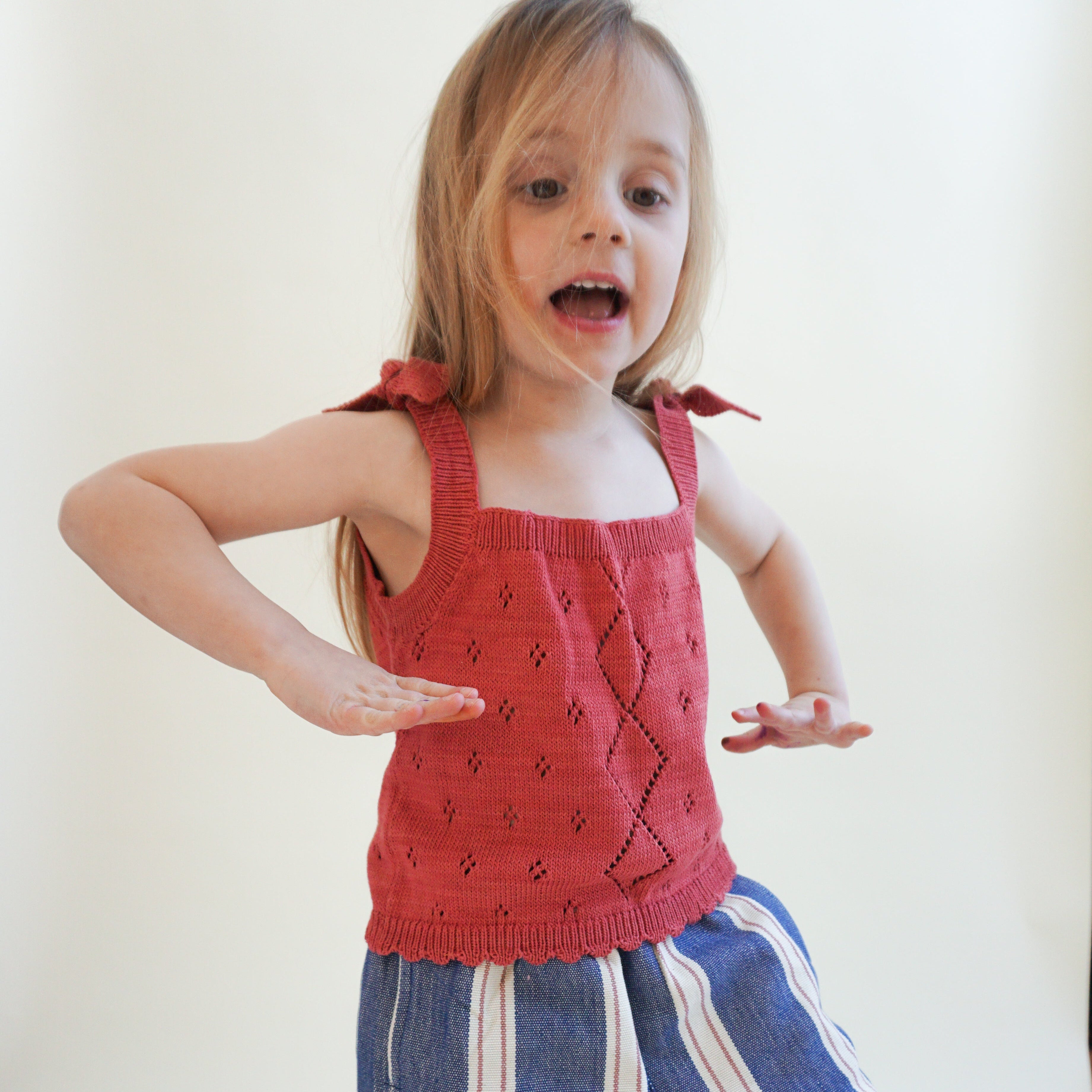 Pointelle Tie-Shoulder Organic Baby Knit Tank