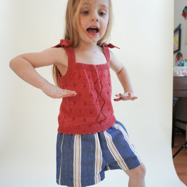 Organic Cotton Umbrella Stripe Shorts