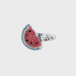 Load image into Gallery viewer, crochet watermelon hair clip
