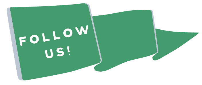 green flag with follow us