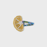 Load image into Gallery viewer, crochet lemon hair clip
