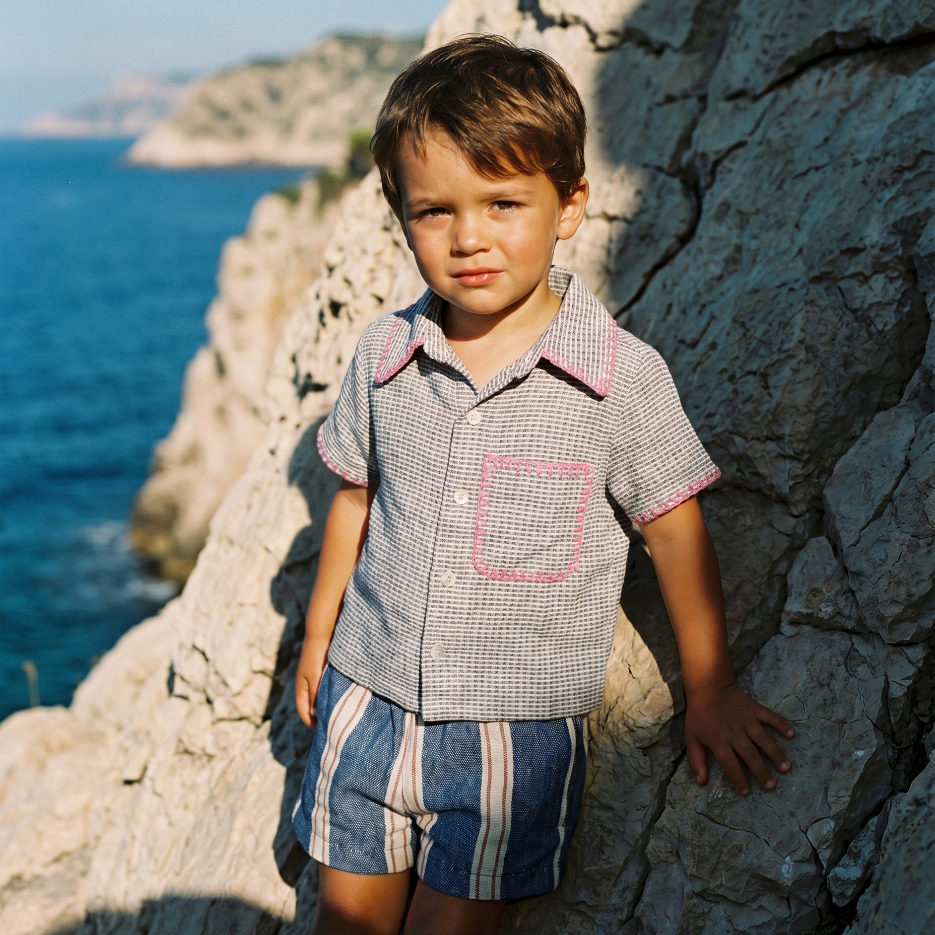 Plaid Organic Cotton Short Sleeve Collared Kids Shirt